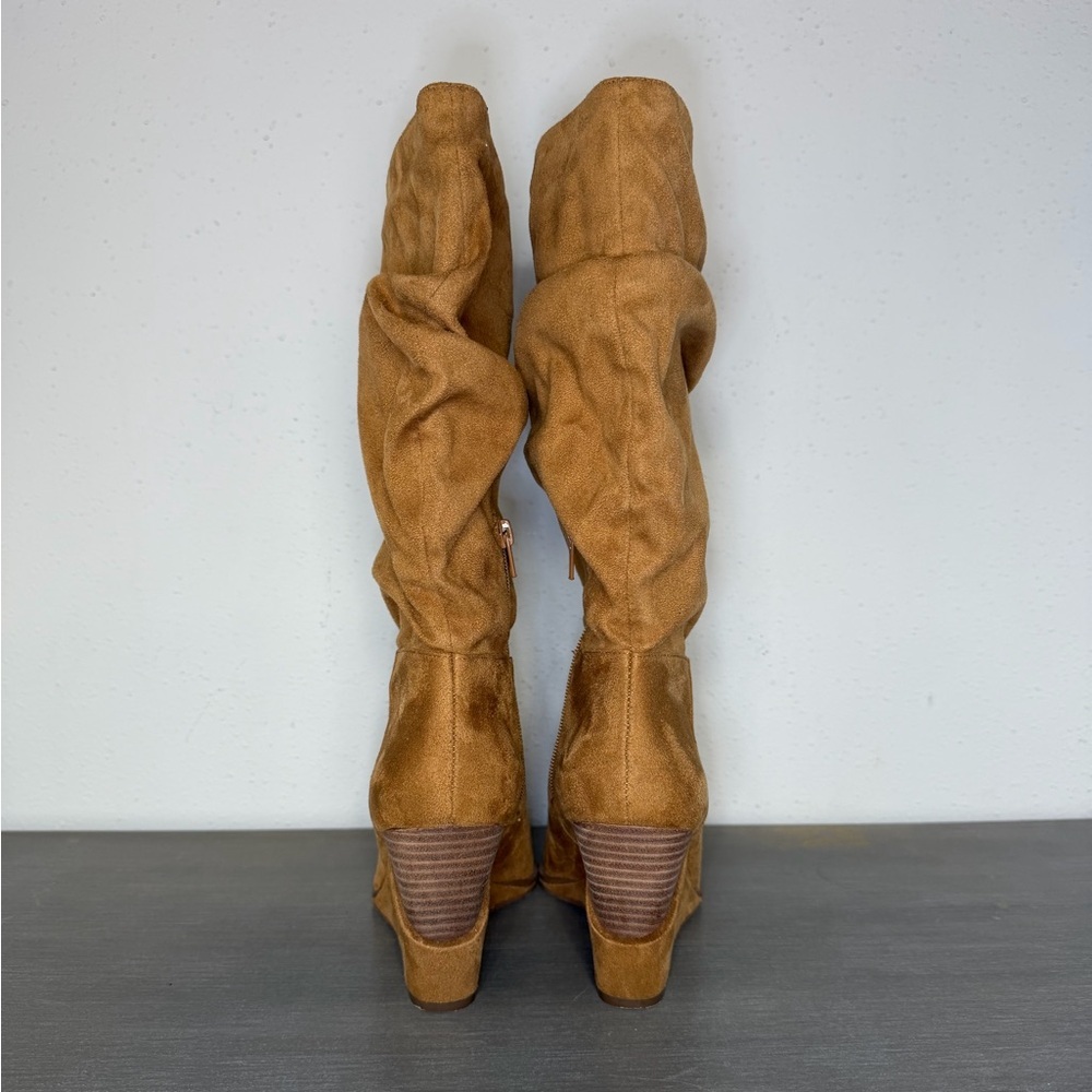 Jessica Simpson Helveta 2 Tan Boots Size 8M US 6UK 38EU Tall Knee High Stretch - Picture 5 of 9